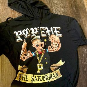 POPEYE the Sailor man short sleeve hoodie